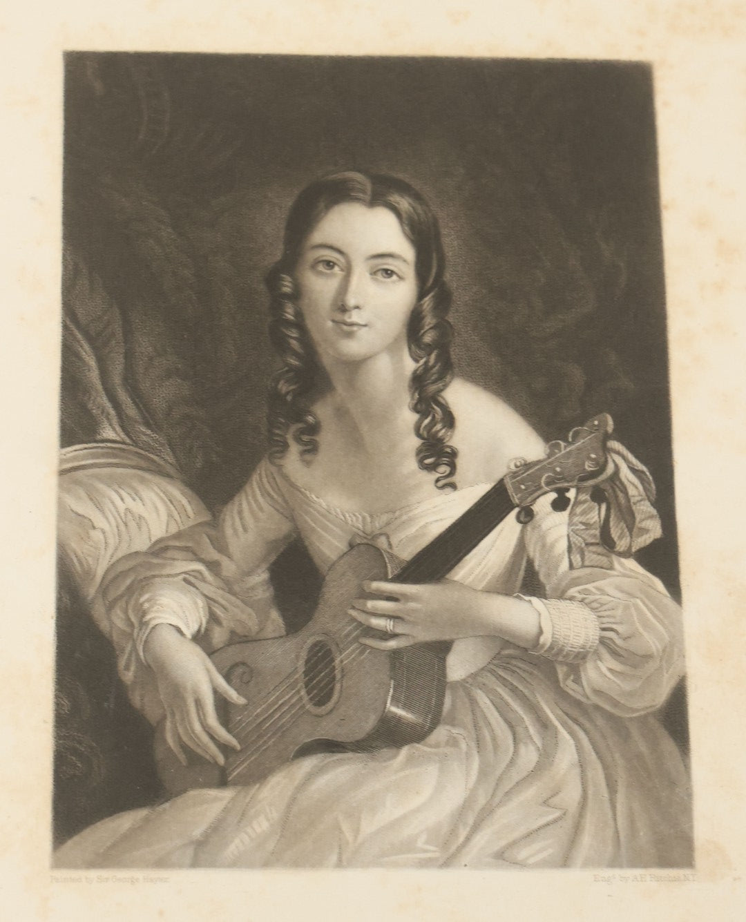 Lot 091 - Antique Portfolio With Mother Of Pearl Accents On Cover Containing 13 Antique Engravings Of Beautiful Women In Various Scenes