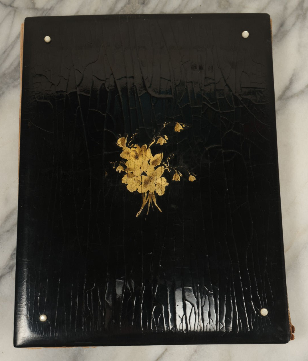 Lot 091 - Antique Portfolio With Mother Of Pearl Accents On Cover Containing 13 Antique Engravings Of Beautiful Women In Various Scenes