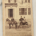 Lot 098 - Antique Carte De Visite C.D.V. Photograph Of A Horse Drawn Carriage And Three Men Outside The Sherman House, B.F. Childs Photographer, Marblehead, Massachusetts