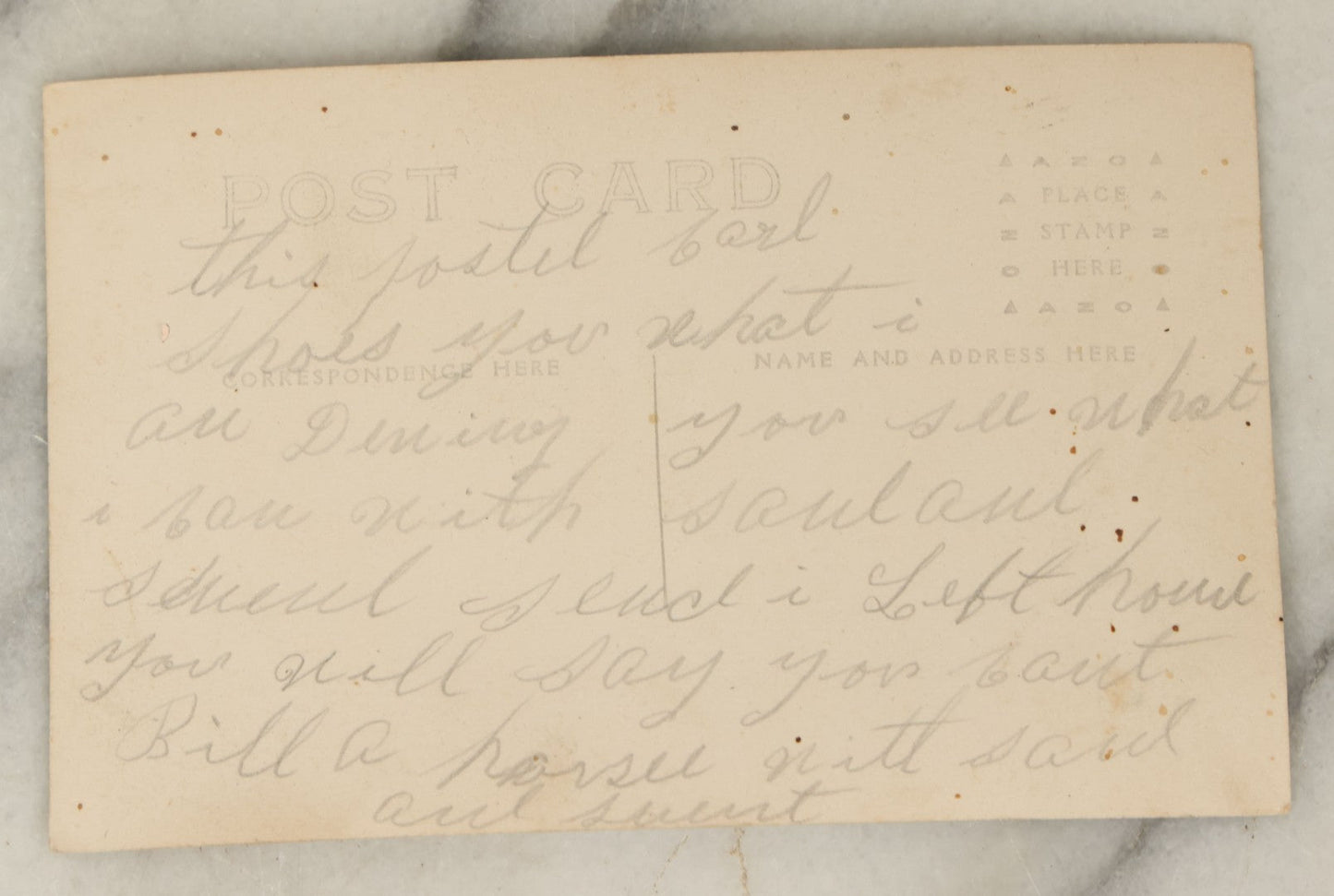 Lot 101 - Single Antique Real Photo Postcard, R.P.P.C., Occupational, Two Men Holding Large Piece Of Stone Granite, Laborers, House Builders, With Information On Verso