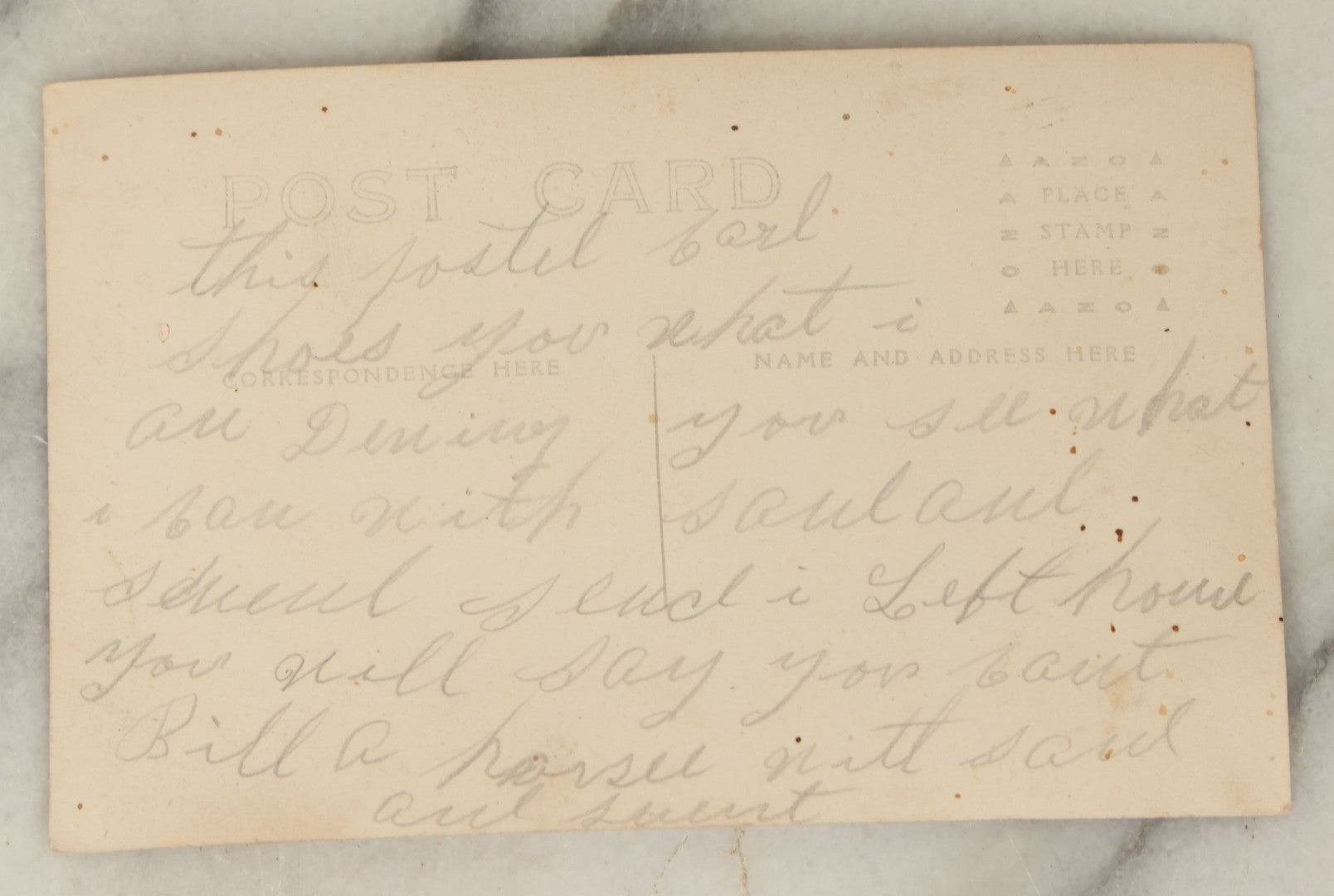 Lot 101 - Single Antique Real Photo Postcard, R.P.P.C., Occupational, Two Men Holding Large Piece Of Stone Granite, Laborers, House Builders, With Information On Verso