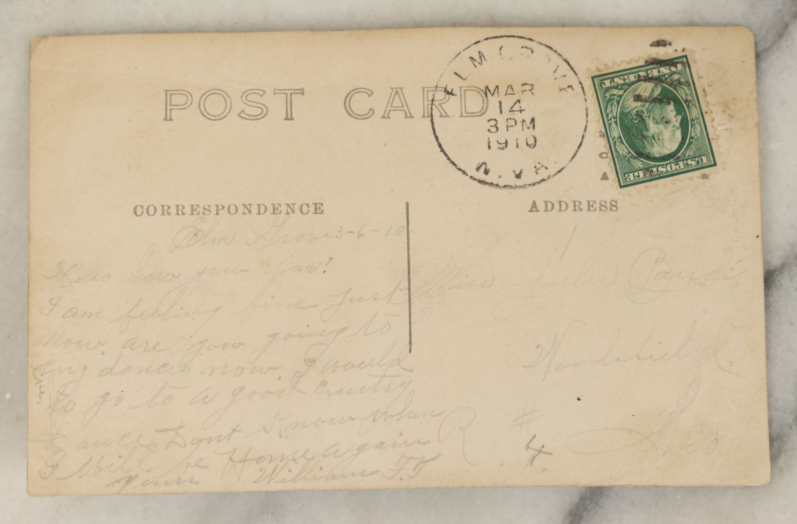 Lot 102 - Single Antique Real Photo Postcard, R.P.P.C., Man In Bowler Hat And Pinstripe Suit Standing With Bicycle, Bike, Dated 1910