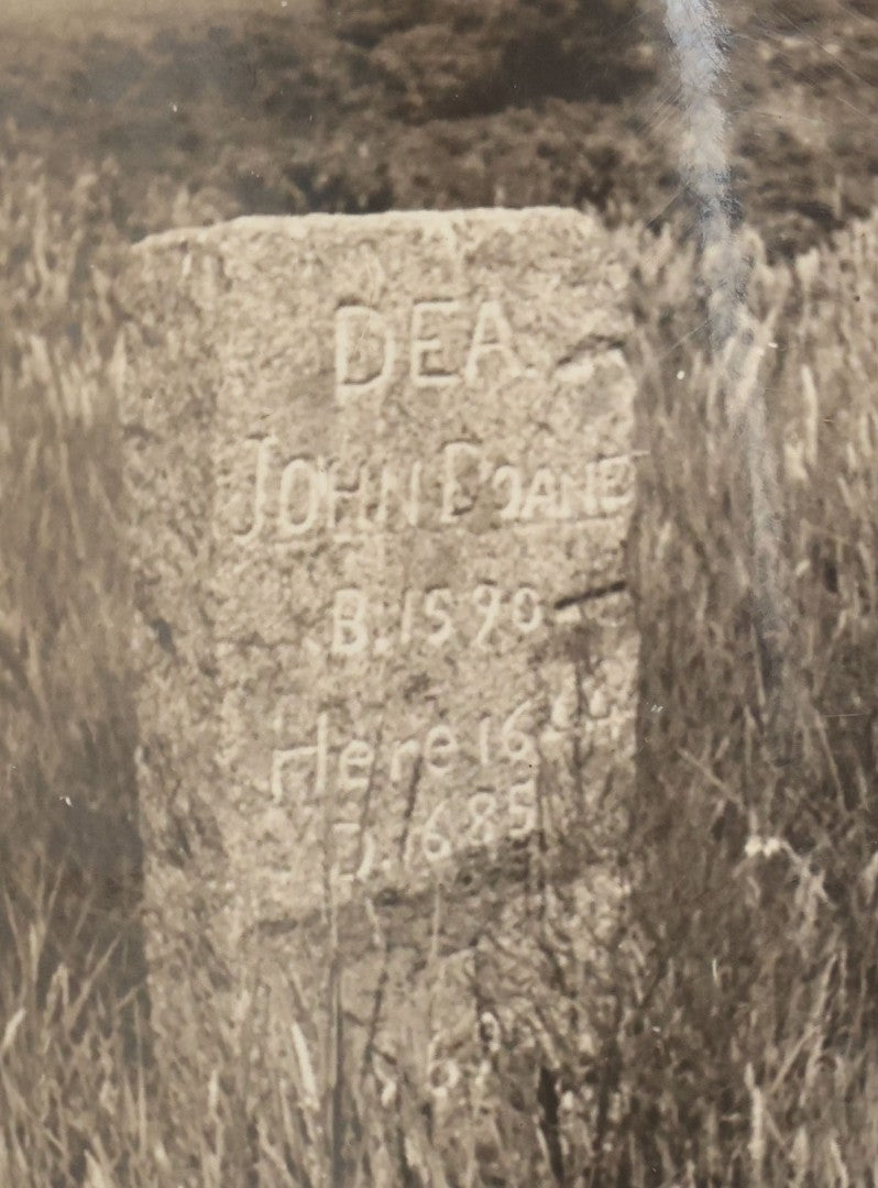 Lot 106 - Single Vintage Snapshot Photograph Of John Doane, Born 1590, Died 1685, Plymouth Colonist