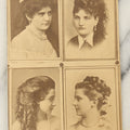 Lot 112 - Antique Cabinet Card Sized Card With Four Images Of Beautiful Women, Likely Actresses, With Styled Hair And Jewelry