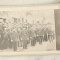 Lot 113 - Antique Photo Mounted On Cabinet Card (Not Original To Card) Of A Fraternal Memorial Parade, Possible Funeral, With Men In Hats, "In Memoriam" Sashes, Mark From Duclor Photographer, Manchester, New Hampshire
