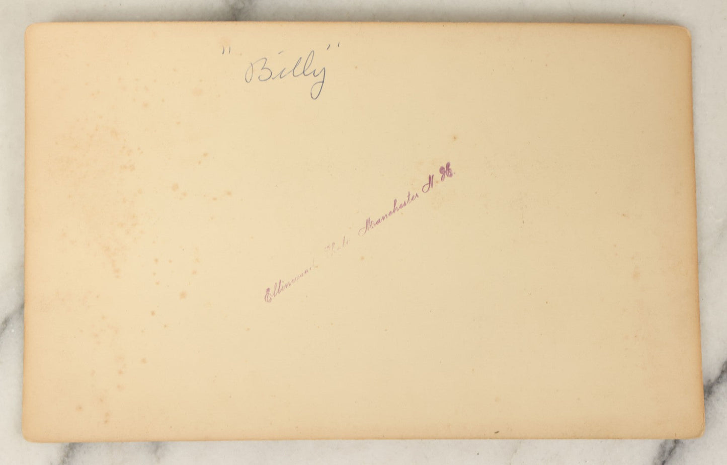 Lot 114 - Grouping Of Four Large Sized Cabinet Card Photographs Of Billy The Horse And His Handler, Ellinwood Photo, Manchester, New Hampshire