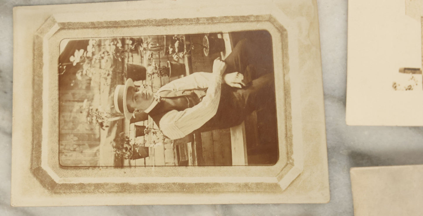 Lot 117 - Grouping Of Thirteen Antique Real Photo Postcards R.P.P.C. Including Man Fishing, Woman With Sled Pram, And Others