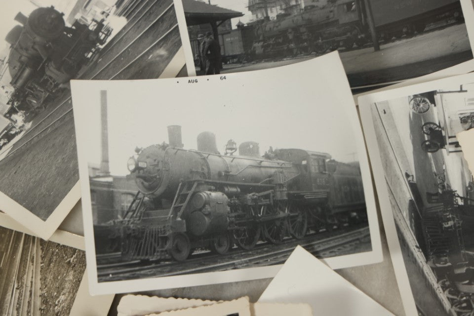 Lot 119 - Grouping Of 15+ Vintage Snapshot Photographs, Mostly Of Railroads, Trains, Locomotives, And Servicemen, Circa 1940 - 1970