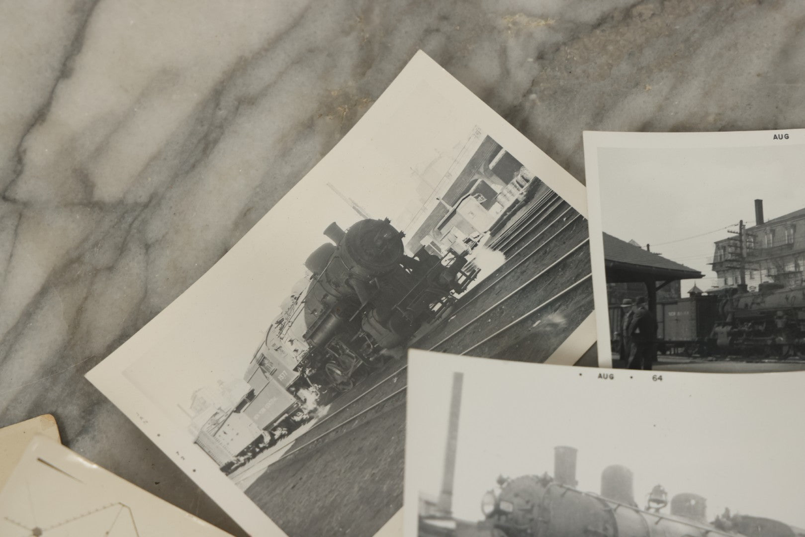 Lot 119 - Grouping Of 15+ Vintage Snapshot Photographs, Mostly Of Railroads, Trains, Locomotives, And Servicemen, Circa 1940 - 1970