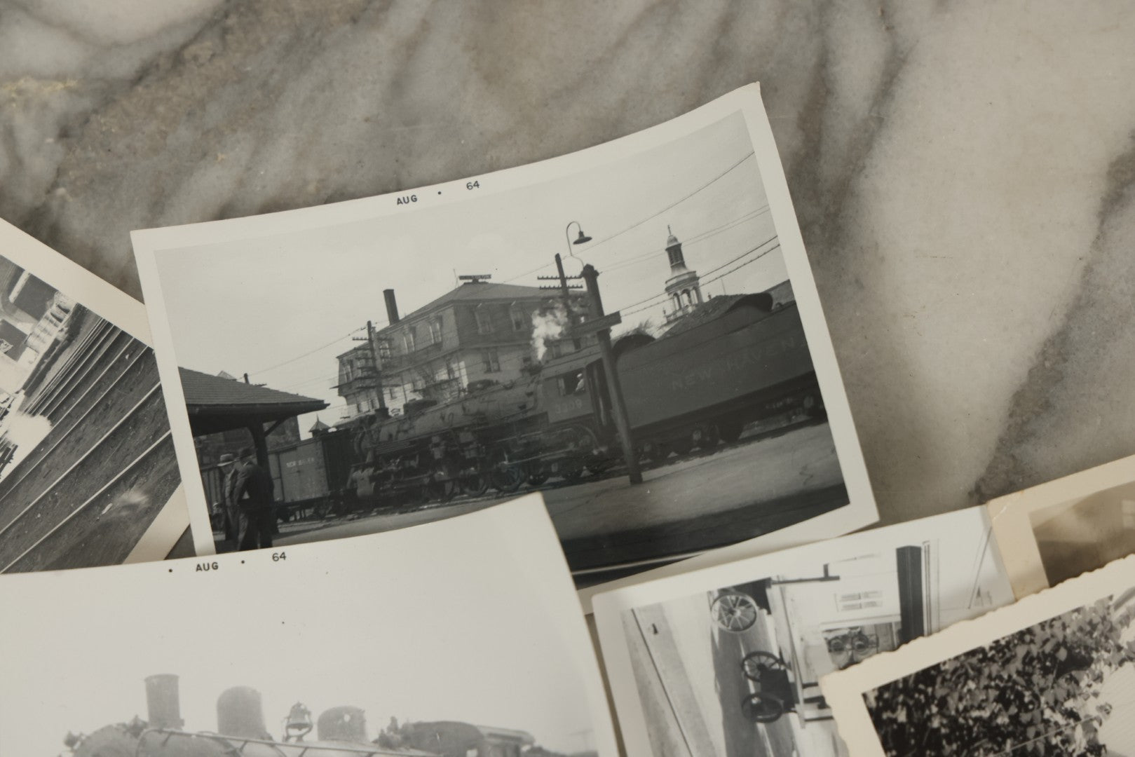 Lot 119 - Grouping Of 15+ Vintage Snapshot Photographs, Mostly Of Railroads, Trains, Locomotives, And Servicemen, Circa 1940 - 1970
