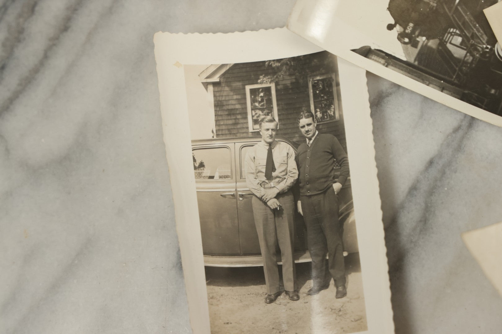 Lot 119 - Grouping Of 15+ Vintage Snapshot Photographs, Mostly Of Railroads, Trains, Locomotives, And Servicemen, Circa 1940 - 1970