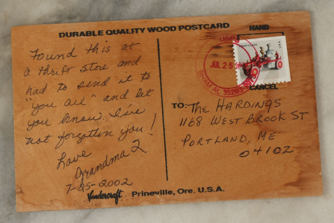 Lot 120 - Grouping Of Six Pieces Of Vintage And Antique Ephemera Including Wooden Postcards, Fair Skies Booklet, Advertising Calendar, And More