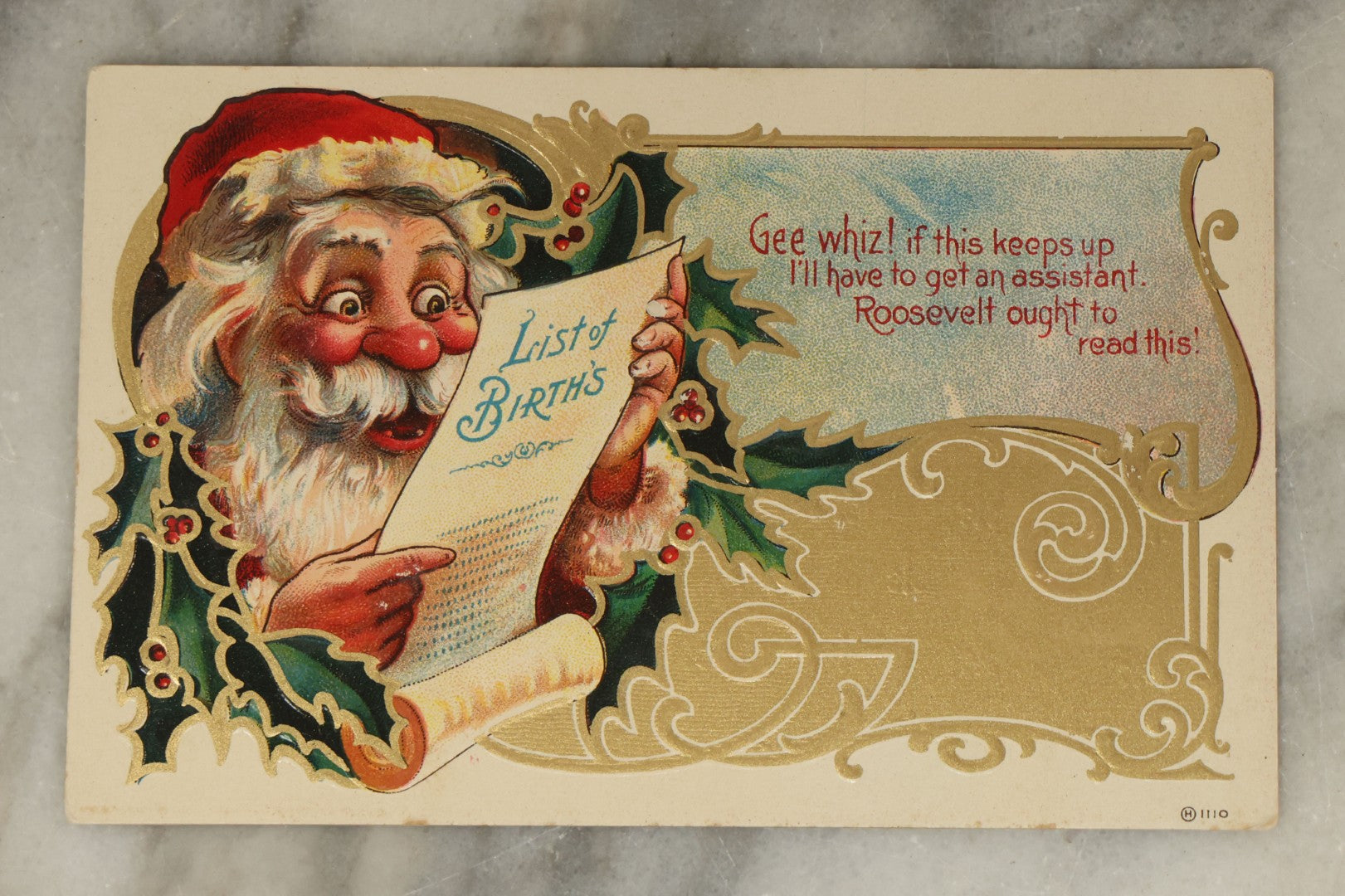 Lot 121 - Grouping Of 15+ Vintage And Antique Postcards, Mostly Holiday And Christmas, Including Santa Card, Card With Whirling Logs, Others