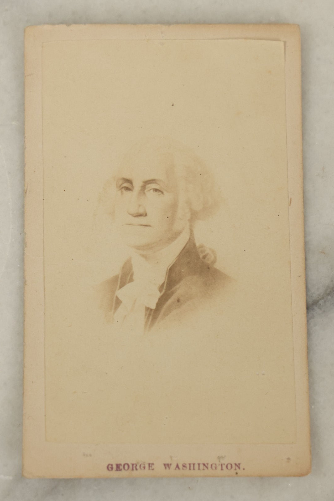Lot 123 - Grouping Of Six Pieces Of George And Martha Washington Ephemera Including Carte De Visite C.D.V. Album Filler Cards, Postcard, Washington Bicentennial Booklet, And More