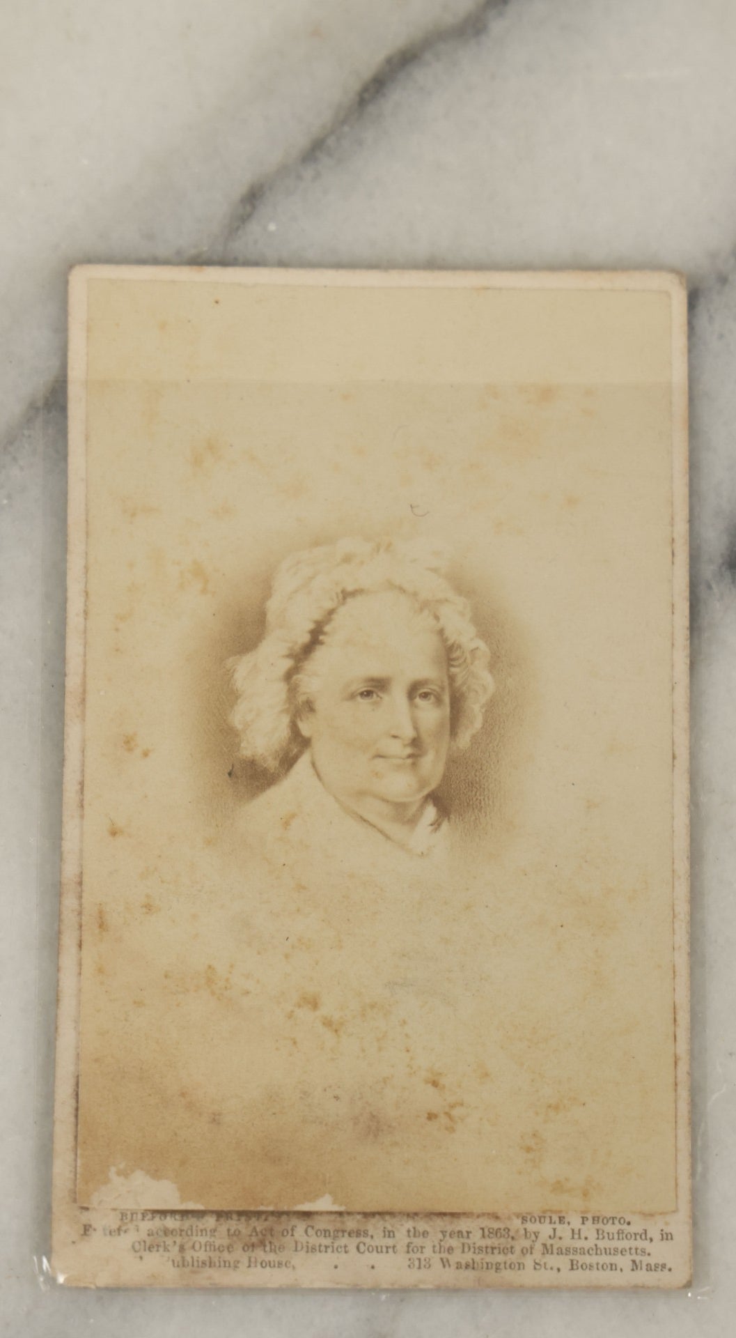 Lot 123 - Grouping Of Six Pieces Of George And Martha Washington Ephemera Including Carte De Visite C.D.V. Album Filler Cards, Postcard, Washington Bicentennial Booklet, And More