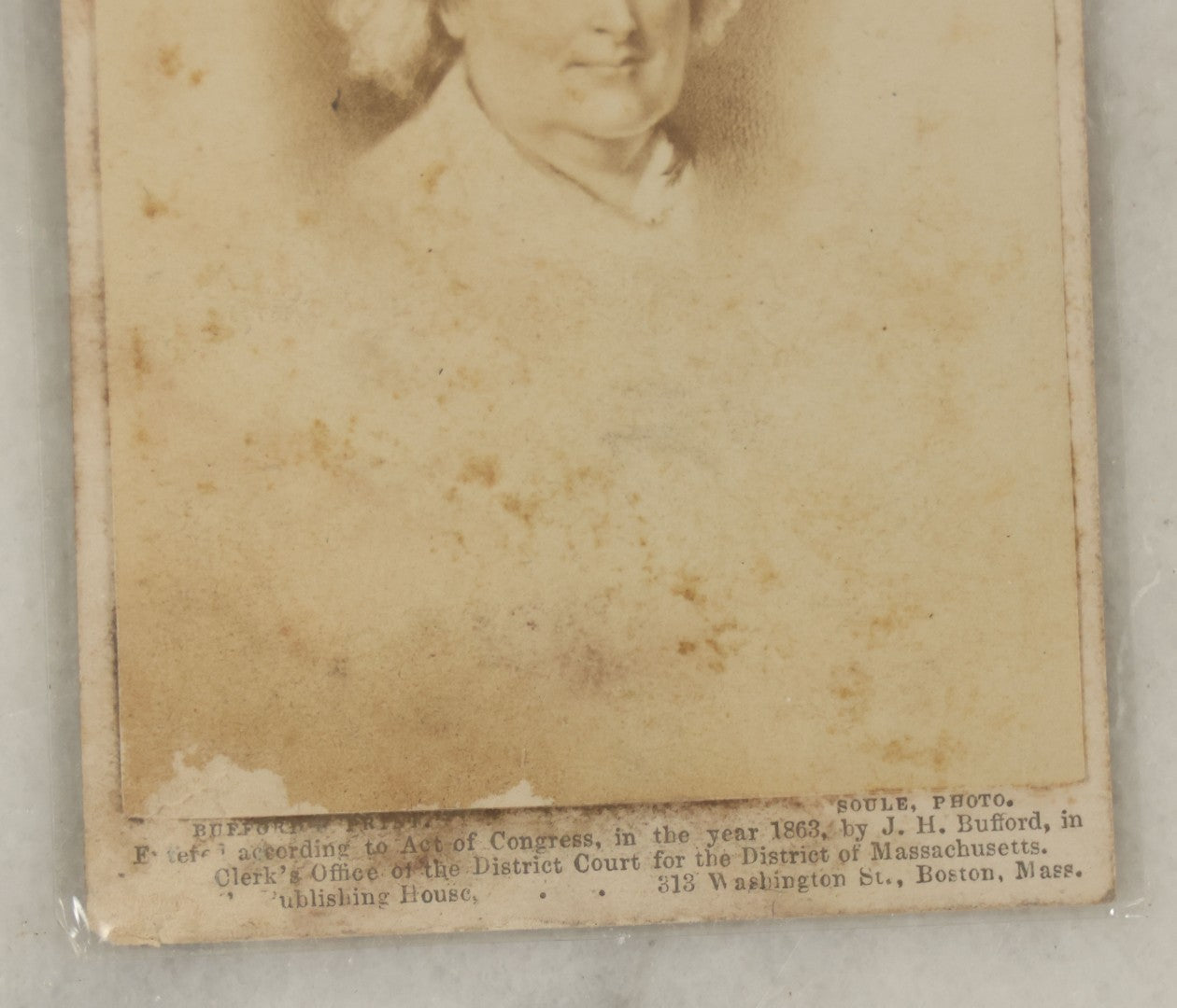 Lot 123 - Grouping Of Six Pieces Of George And Martha Washington Ephemera Including Carte De Visite C.D.V. Album Filler Cards, Postcard, Washington Bicentennial Booklet, And More