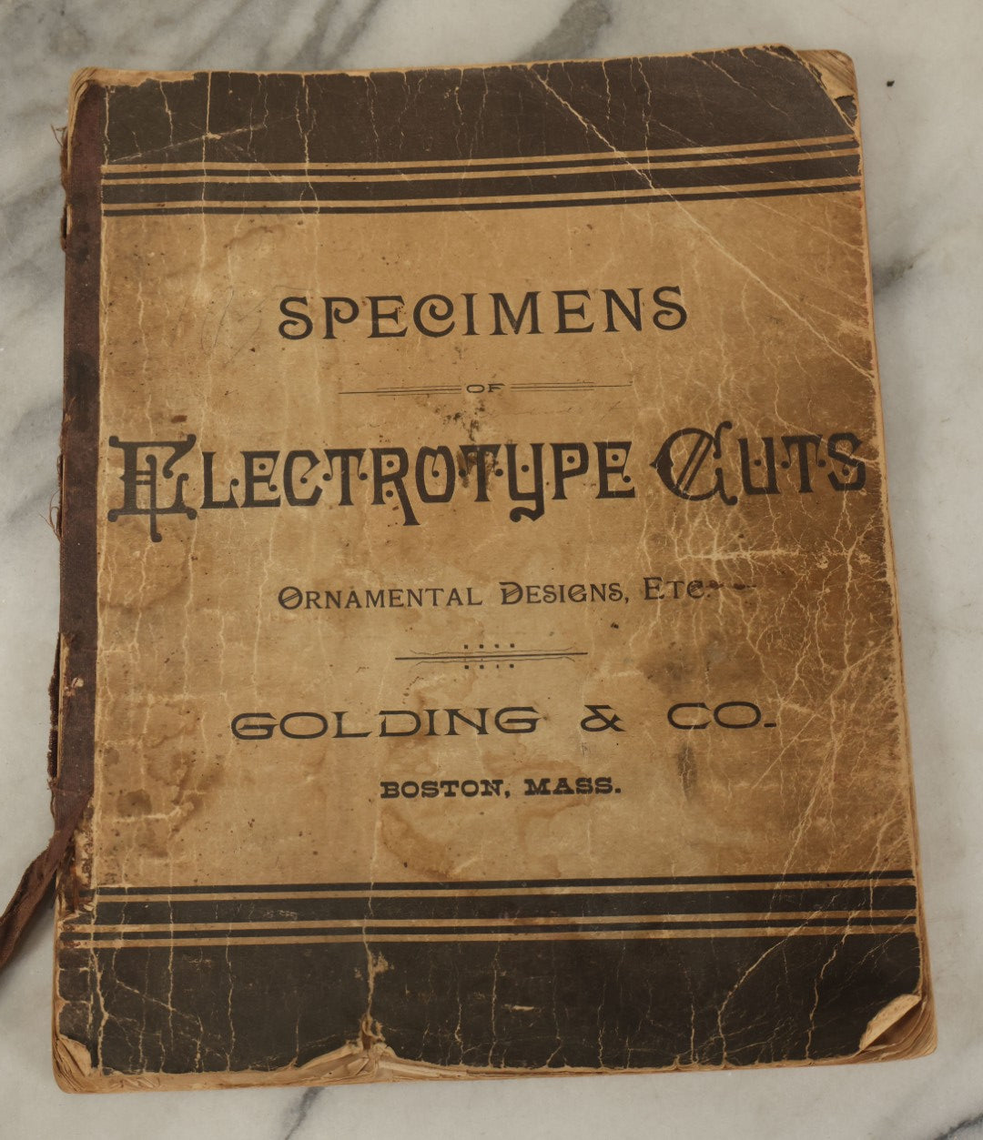 Lot 124 - "Specimens Of Electropype Cuts, Ornamental Designs, Etc." Antique Catalogue From Golding And Co., Boston, Massachusetts, Profusely Illustrated With Various Designs