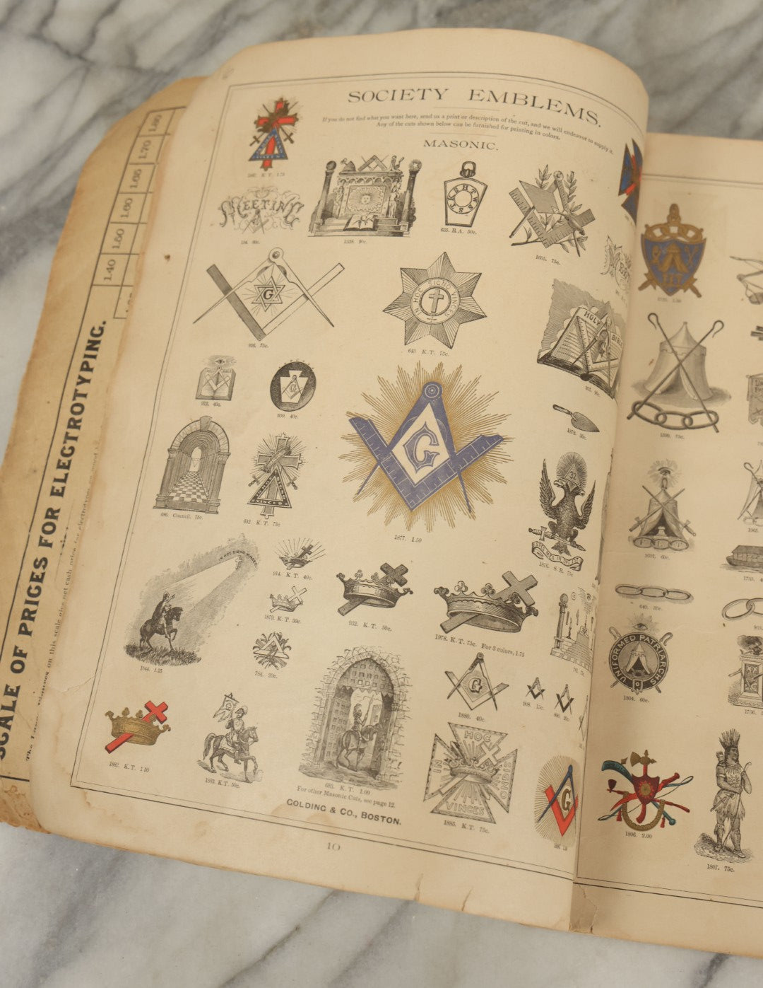 Lot 124 - "Specimens Of Electropype Cuts, Ornamental Designs, Etc." Antique Catalogue From Golding And Co., Boston, Massachusetts, Profusely Illustrated With Various Designs