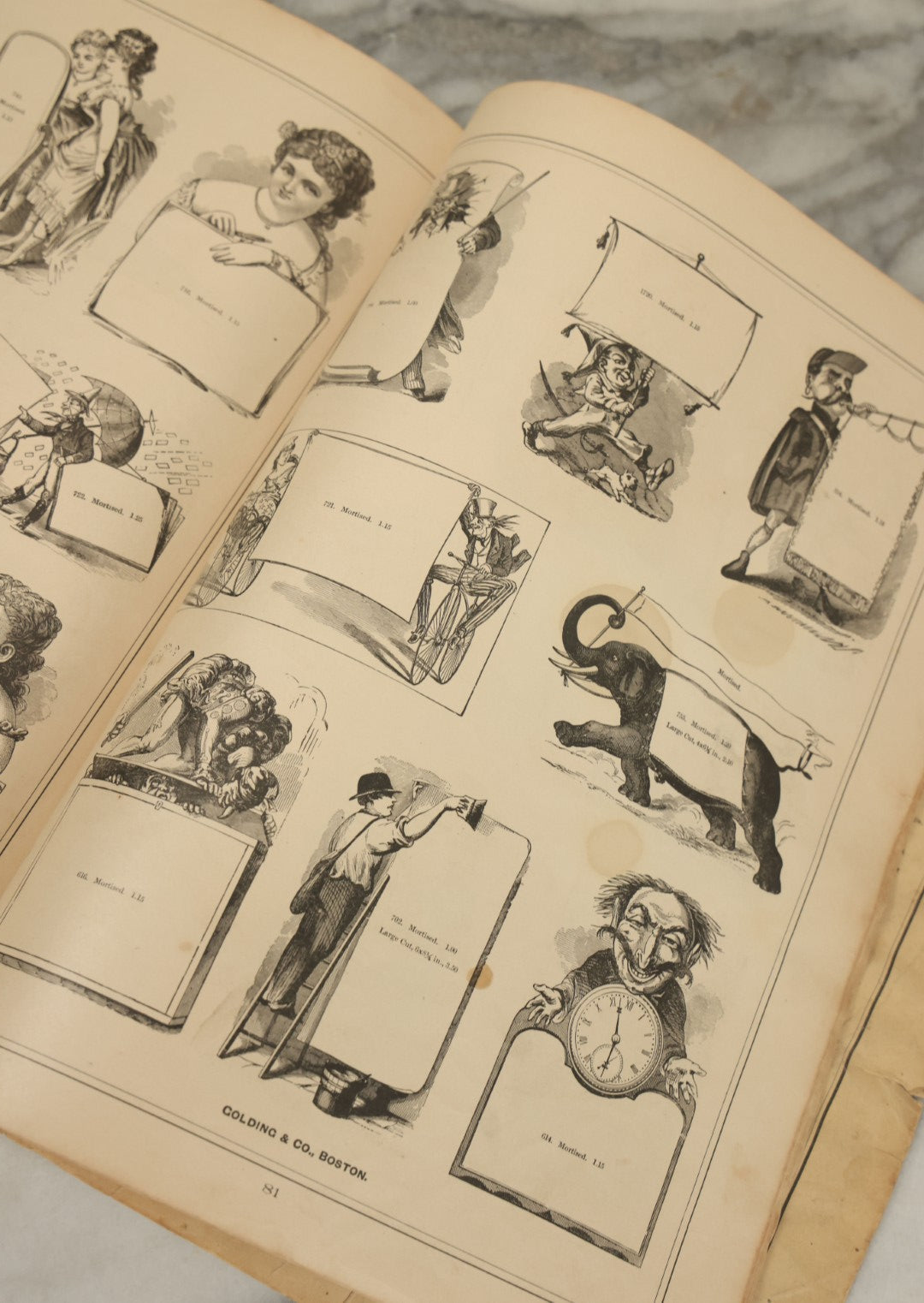 Lot 124 - "Specimens Of Electropype Cuts, Ornamental Designs, Etc." Antique Catalogue From Golding And Co., Boston, Massachusetts, Profusely Illustrated With Various Designs