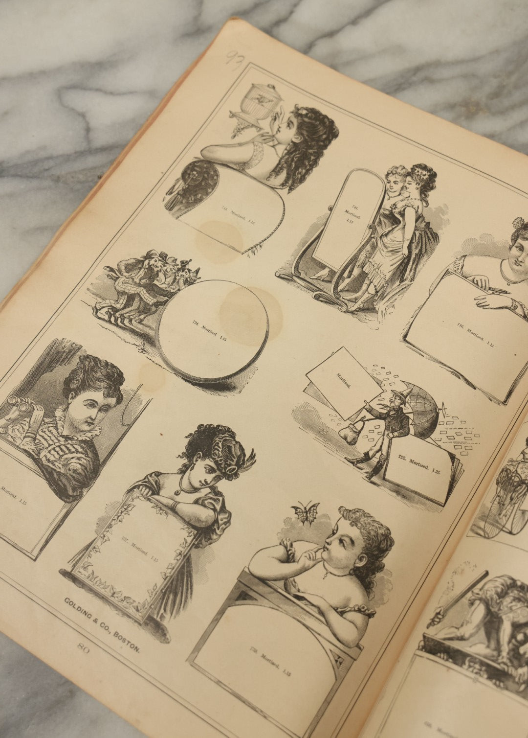 Lot 124 - "Specimens Of Electropype Cuts, Ornamental Designs, Etc." Antique Catalogue From Golding And Co., Boston, Massachusetts, Profusely Illustrated With Various Designs