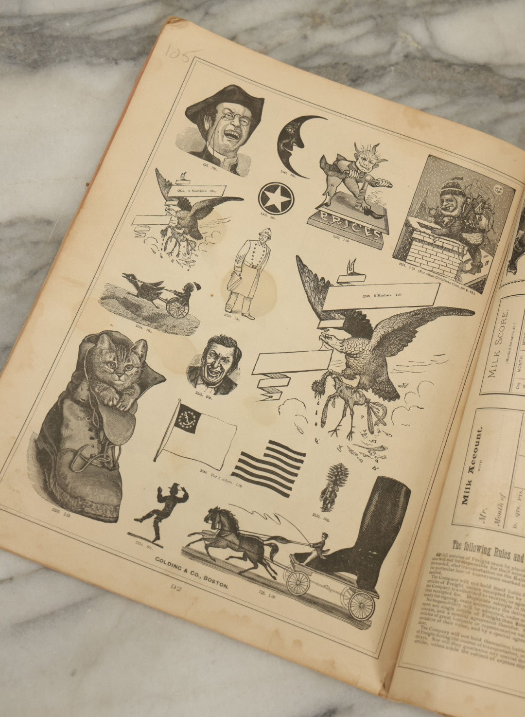 Lot 124 - "Specimens Of Electropype Cuts, Ornamental Designs, Etc." Antique Catalogue From Golding And Co., Boston, Massachusetts, Profusely Illustrated With Various Designs