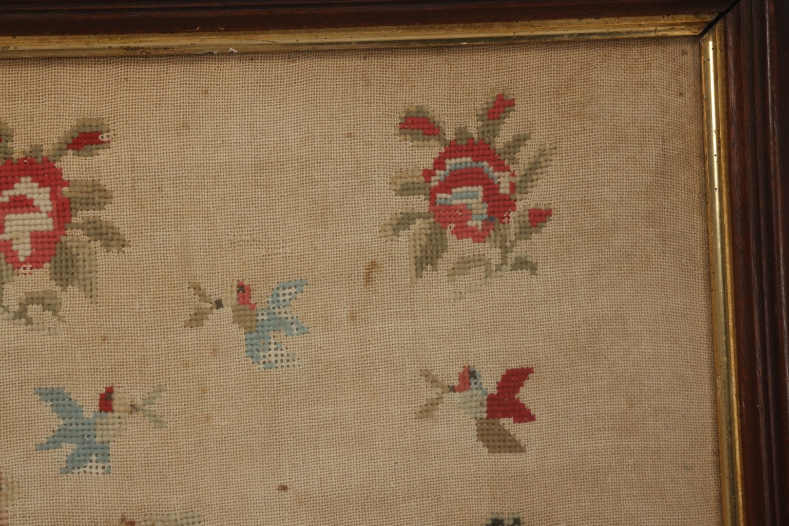 Lot 001 - Antique Mid-19th Century Needlepoint Sampler Of A Girl In A Country Setting, Signed Sarah Sykes (Pictured In Lot 002), 1846, 19-1/2" x 20"