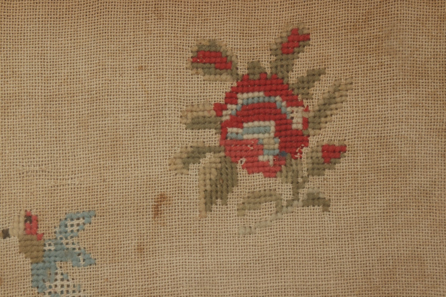 Lot 001 - Antique Mid-19th Century Needlepoint Sampler Of A Girl In A Country Setting, Signed Sarah Sykes (Pictured In Lot 002), 1846, 19-1/2" x 20"