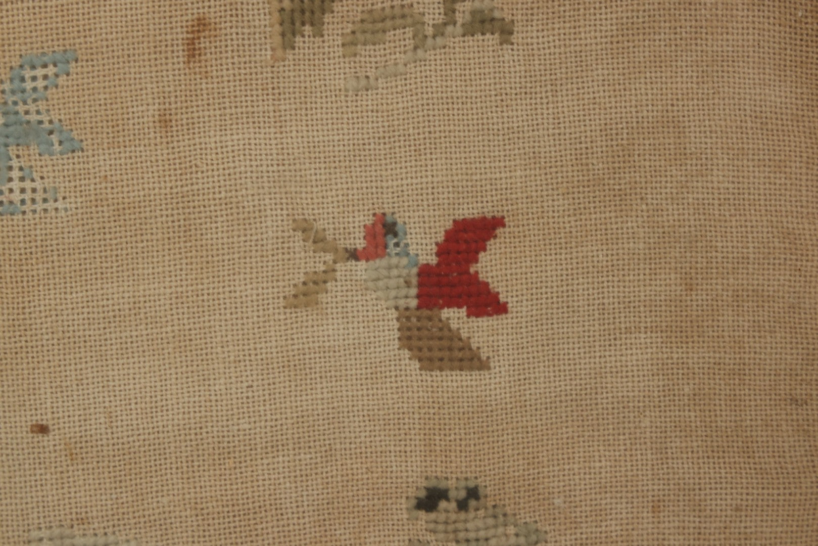 Lot 001 - Antique Mid-19th Century Needlepoint Sampler Of A Girl In A Country Setting, Signed Sarah Sykes (Pictured In Lot 002), 1846, 19-1/2" x 20"
