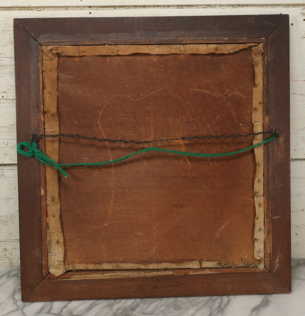 Lot 001 - Antique Mid-19th Century Needlepoint Sampler Of A Girl In A Country Setting, Signed Sarah Sykes (Pictured In Lot 002), 1846, 19-1/2" x 20"