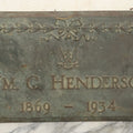 Lot 005 - Vintage Cast Metal (Likely Bronze) Wall Plaque Grave Marker For William C. Henderson (1869-1934), With Scottish Rite 32nd Degree Freemasonry Symbol, 24" x 12"