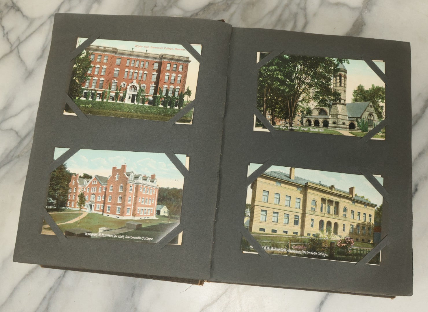 Lot 118 - Large Antique Postcard Album With 125+ Antique Postcards, Mostly Relating To Locations, Landmarks, Including Old Orchard Beach, Maine, Dartmouth College, New Hampshire, Other New England Scenes, All Postcards Pictured
