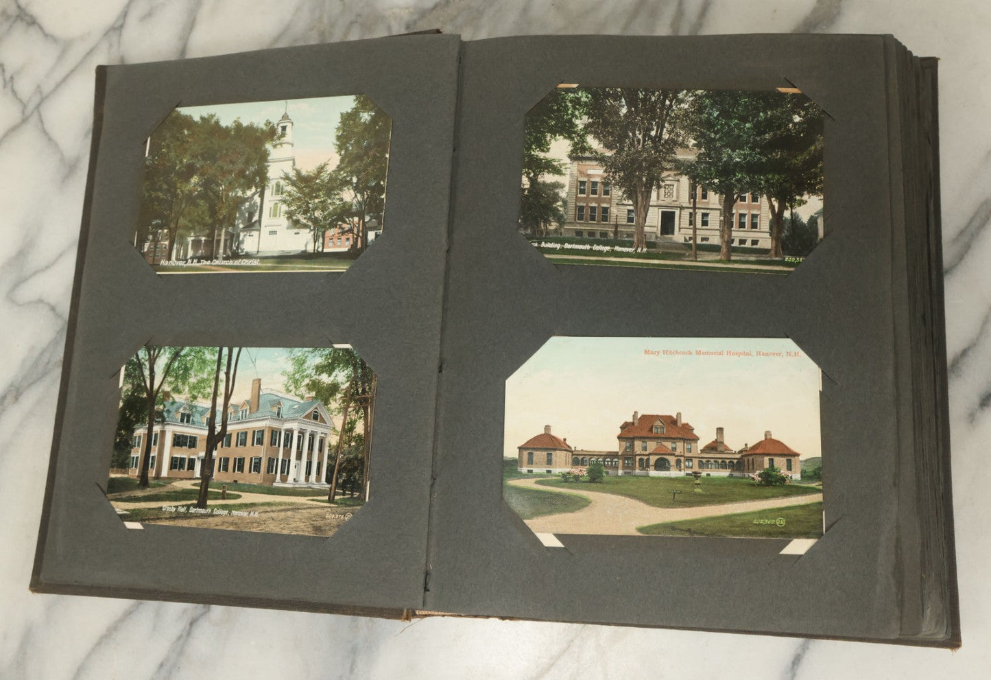 Lot 118 - Large Antique Postcard Album With 125+ Antique Postcards, Mostly Relating To Locations, Landmarks, Including Old Orchard Beach, Maine, Dartmouth College, New Hampshire, Other New England Scenes, All Postcards Pictured
