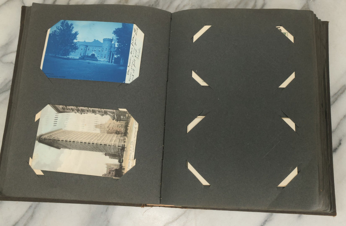 Lot 118 - Large Antique Postcard Album With 125+ Antique Postcards, Mostly Relating To Locations, Landmarks, Including Old Orchard Beach, Maine, Dartmouth College, New Hampshire, Other New England Scenes, All Postcards Pictured