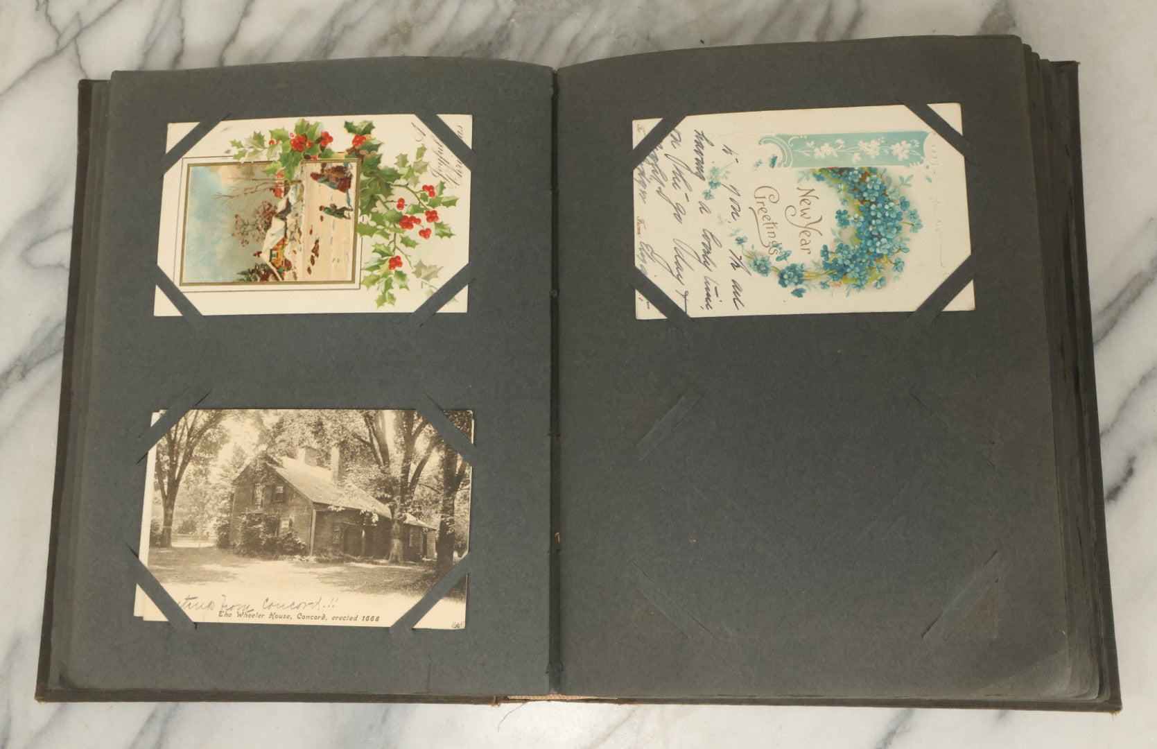 Lot 118 - Large Antique Postcard Album With 125+ Antique Postcards, Mostly Relating To Locations, Landmarks, Including Old Orchard Beach, Maine, Dartmouth College, New Hampshire, Other New England Scenes, All Postcards Pictured