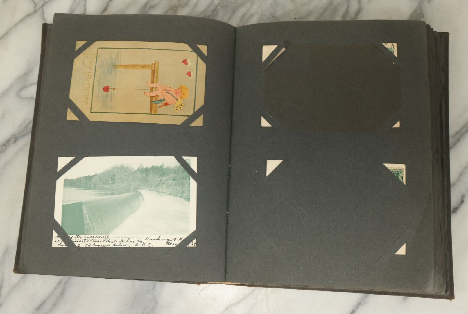 Lot 118 - Large Antique Postcard Album With 125+ Antique Postcards, Mostly Relating To Locations, Landmarks, Including Old Orchard Beach, Maine, Dartmouth College, New Hampshire, Other New England Scenes, All Postcards Pictured