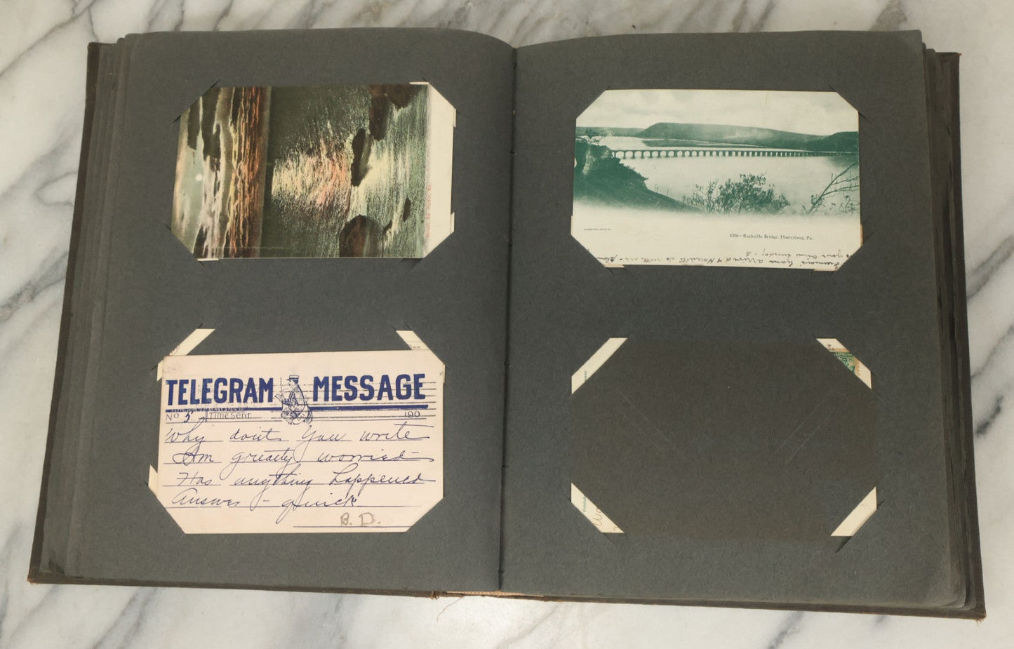 Lot 118 - Large Antique Postcard Album With 125+ Antique Postcards, Mostly Relating To Locations, Landmarks, Including Old Orchard Beach, Maine, Dartmouth College, New Hampshire, Other New England Scenes, All Postcards Pictured