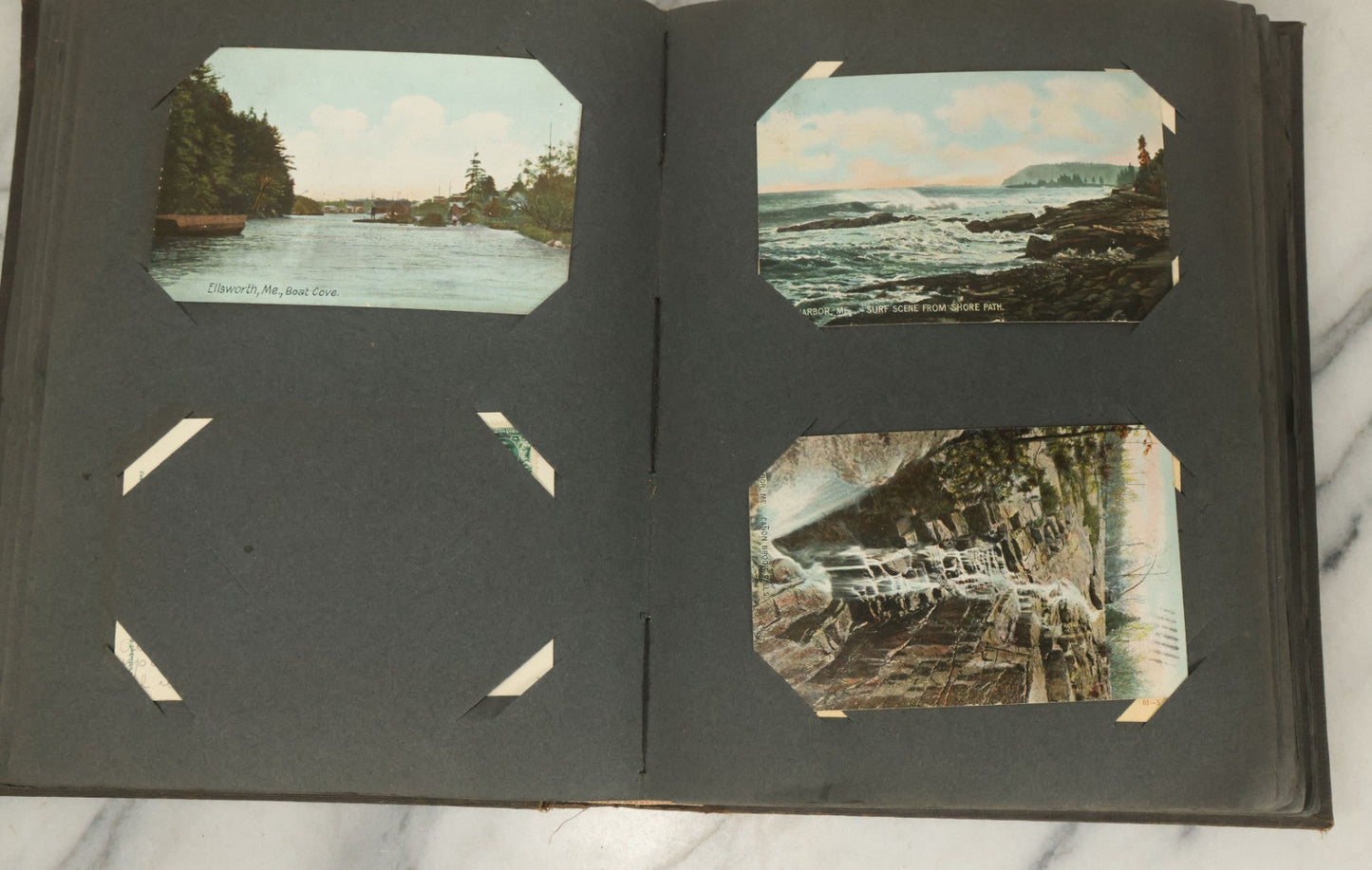 Lot 118 - Large Antique Postcard Album With 125+ Antique Postcards, Mostly Relating To Locations, Landmarks, Including Old Orchard Beach, Maine, Dartmouth College, New Hampshire, Other New England Scenes, All Postcards Pictured