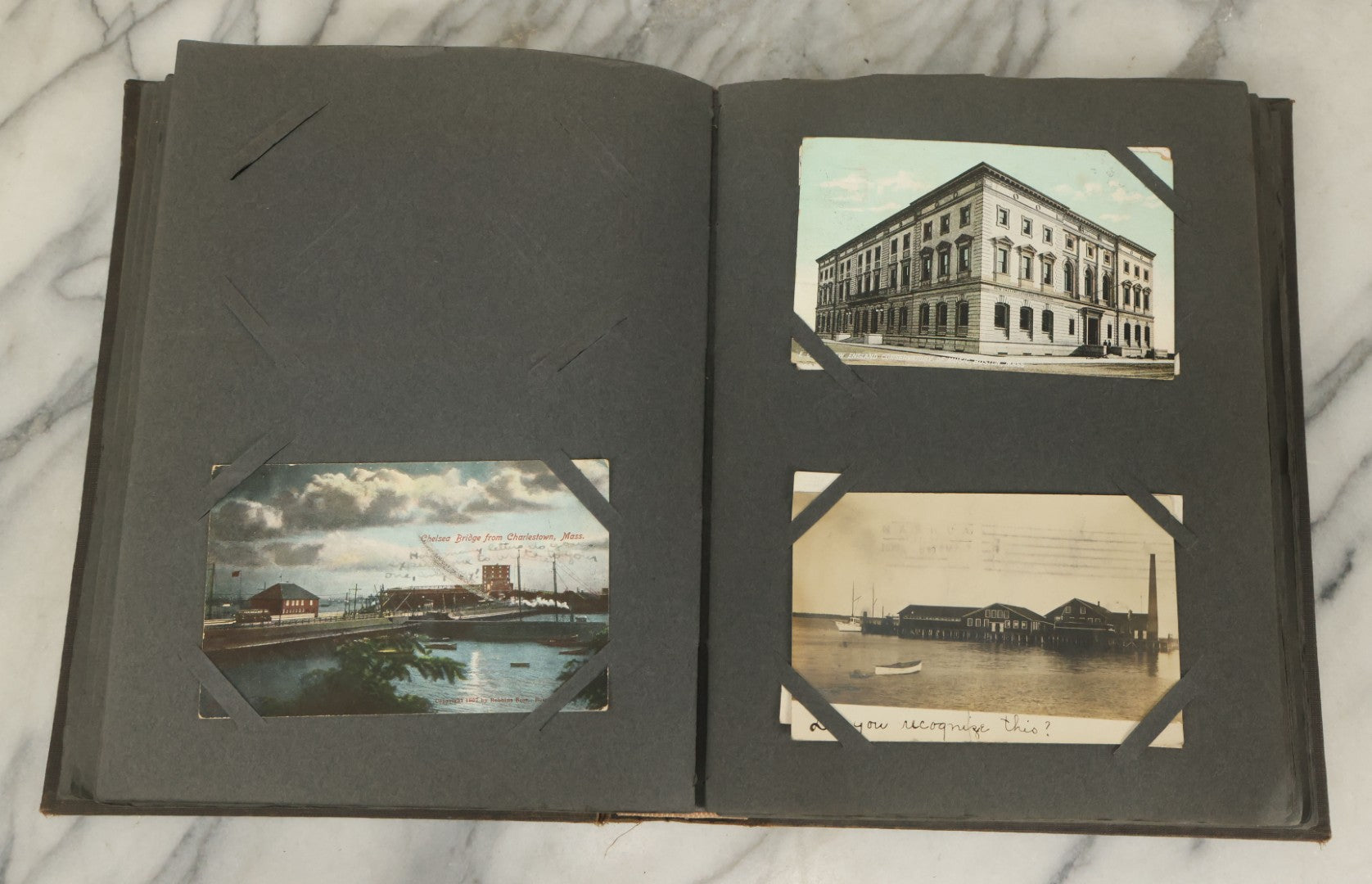 Lot 118 - Large Antique Postcard Album With 125+ Antique Postcards, Mostly Relating To Locations, Landmarks, Including Old Orchard Beach, Maine, Dartmouth College, New Hampshire, Other New England Scenes, All Postcards Pictured