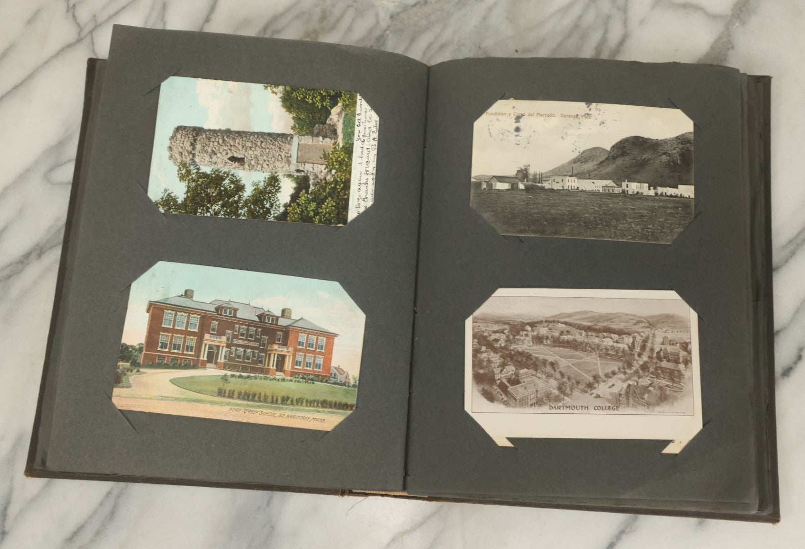 Lot 118 - Large Antique Postcard Album With 125+ Antique Postcards, Mostly Relating To Locations, Landmarks, Including Old Orchard Beach, Maine, Dartmouth College, New Hampshire, Other New England Scenes, All Postcards Pictured