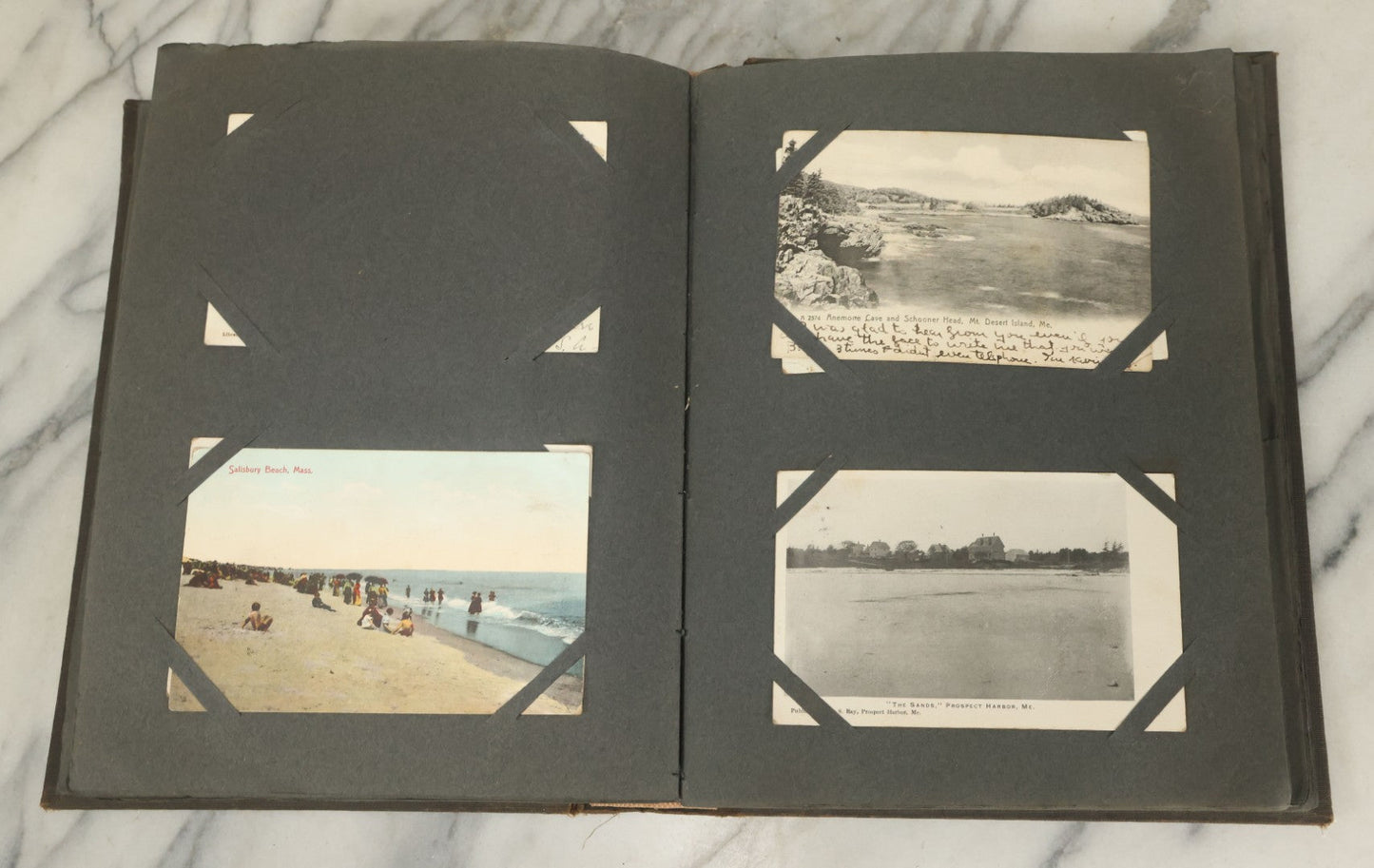 Lot 118 - Large Antique Postcard Album With 125+ Antique Postcards, Mostly Relating To Locations, Landmarks, Including Old Orchard Beach, Maine, Dartmouth College, New Hampshire, Other New England Scenes, All Postcards Pictured