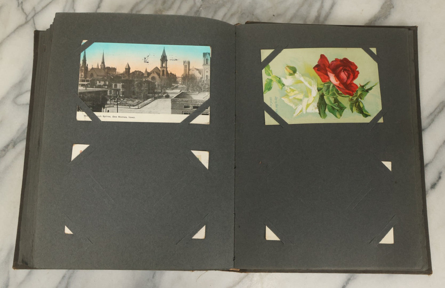 Lot 118 - Large Antique Postcard Album With 125+ Antique Postcards, Mostly Relating To Locations, Landmarks, Including Old Orchard Beach, Maine, Dartmouth College, New Hampshire, Other New England Scenes, All Postcards Pictured