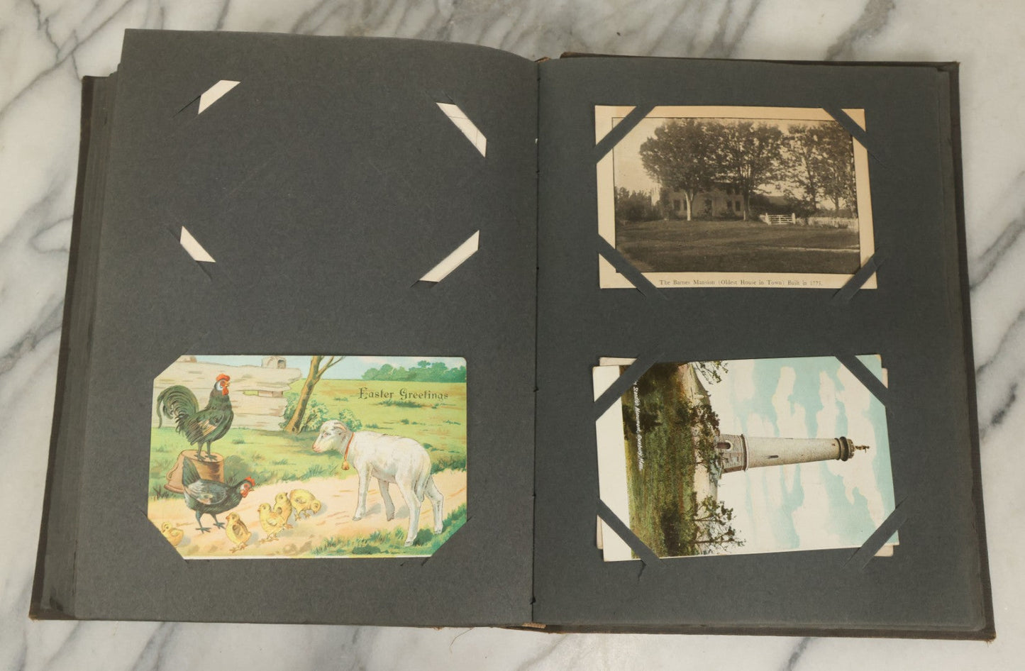 Lot 118 - Large Antique Postcard Album With 125+ Antique Postcards, Mostly Relating To Locations, Landmarks, Including Old Orchard Beach, Maine, Dartmouth College, New Hampshire, Other New England Scenes, All Postcards Pictured