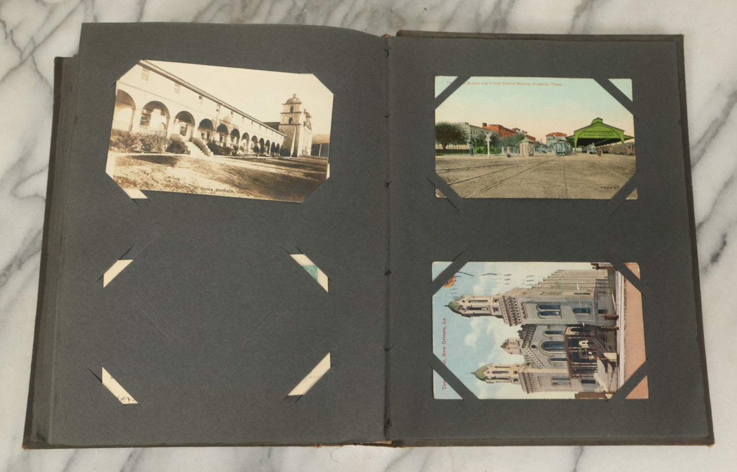 Lot 118 - Large Antique Postcard Album With 125+ Antique Postcards, Mostly Relating To Locations, Landmarks, Including Old Orchard Beach, Maine, Dartmouth College, New Hampshire, Other New England Scenes, All Postcards Pictured