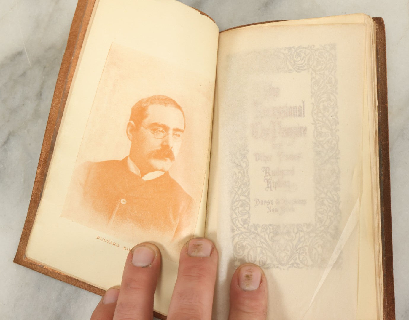 Lot 119 - "The Recessional, The Vampire, And Other Poems" Antique Poetry Book By Rudyard Kipling, With Leather Cover, Art Nouveau Design, Barse & Hopkins Publishers, New York, Early 20th Century, Note Wear To Cover