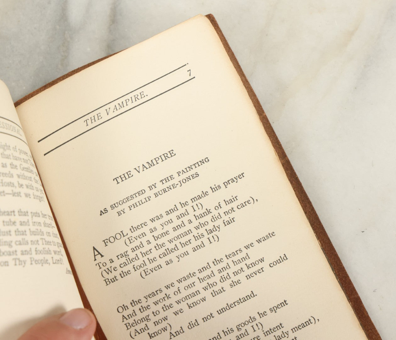 Lot 119 - "The Recessional, The Vampire, And Other Poems" Antique Poetry Book By Rudyard Kipling, With Leather Cover, Art Nouveau Design, Barse & Hopkins Publishers, New York, Early 20th Century, Note Wear To Cover