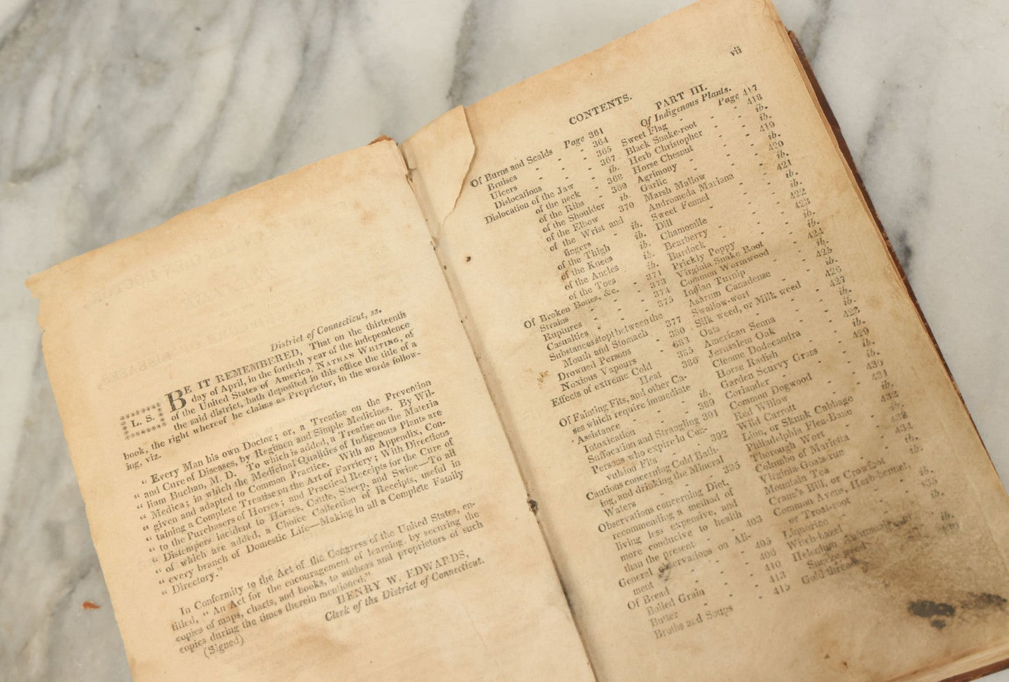 Lot 120 - "Every Man His Own Doctor; Or, A Treatise On The Prevention And Cure Of Diseases By Regiment And Simple Medicines" Early Antique Book By William Buchanan, M.D., Nathan Whiting Publisher, 1816