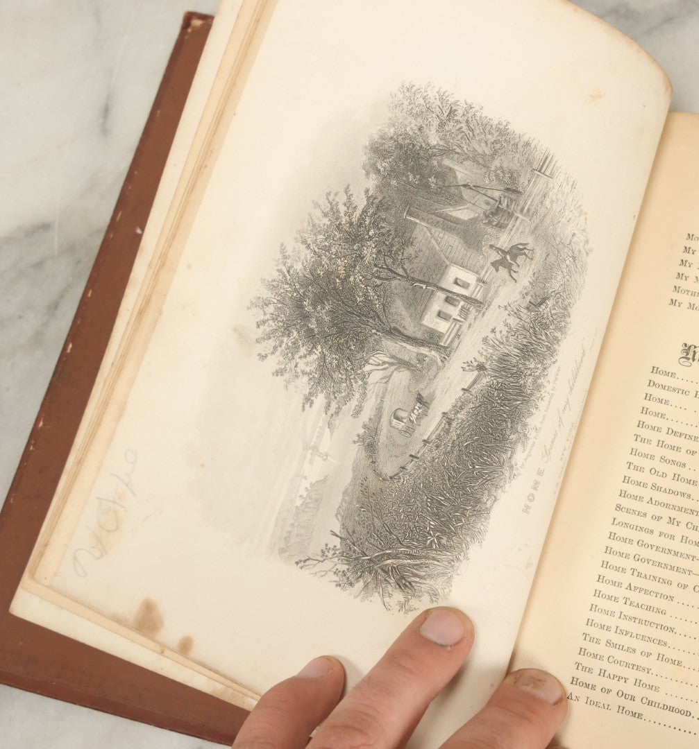 Lot 121 - "Golden Thoughts On Mother, Home, And Heaven From Poetic Prose And Literature" Antique Illustrated Book, E.B. Treat Publisher, New York, 1878