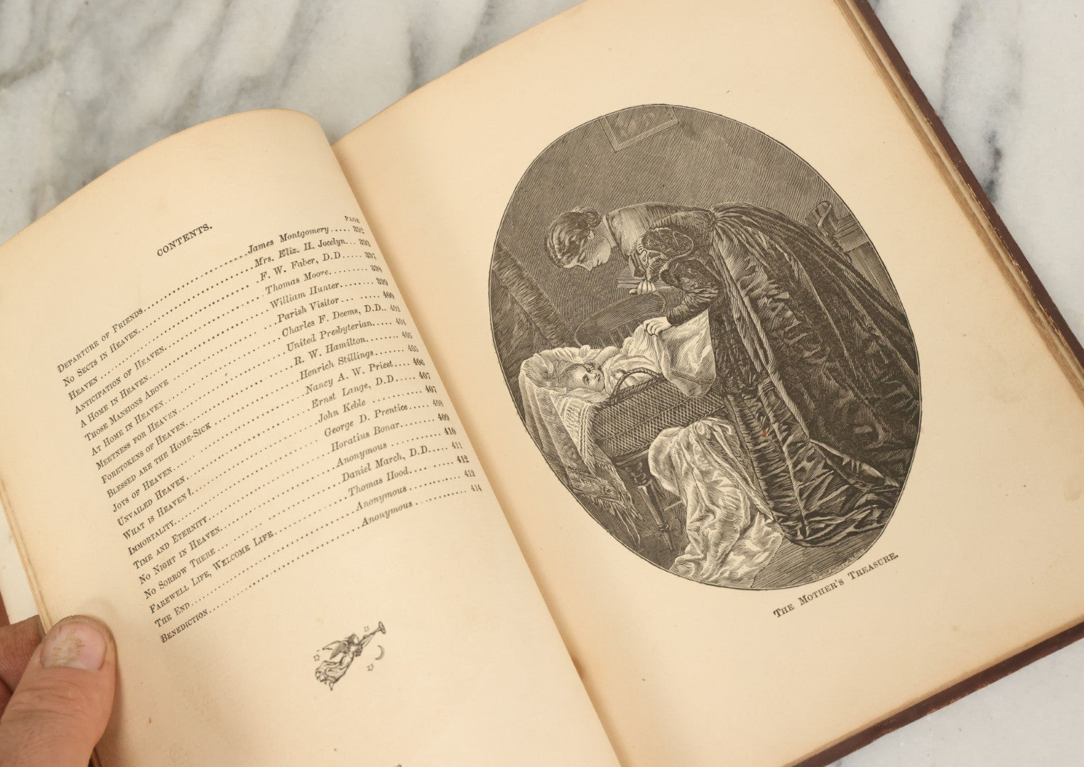 Lot 121 - "Golden Thoughts On Mother, Home, And Heaven From Poetic Prose And Literature" Antique Illustrated Book, E.B. Treat Publisher, New York, 1878