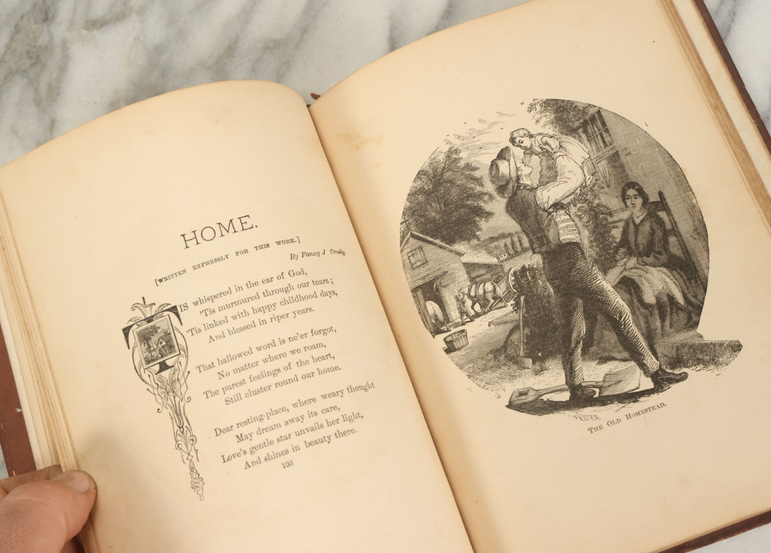 Lot 121 - "Golden Thoughts On Mother, Home, And Heaven From Poetic Prose And Literature" Antique Illustrated Book, E.B. Treat Publisher, New York, 1878