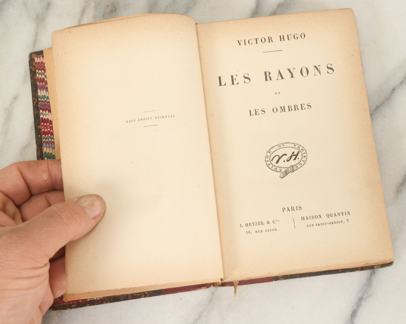 Lot 125 - "Les Rayons Et Les Ombres (Beams And Shadows)" Antique Book Collection Of Forty-Four Poems By Victor Hugo, Published By J. Hetzel & Co., Maison Quantin, Circa Mid 19th Century